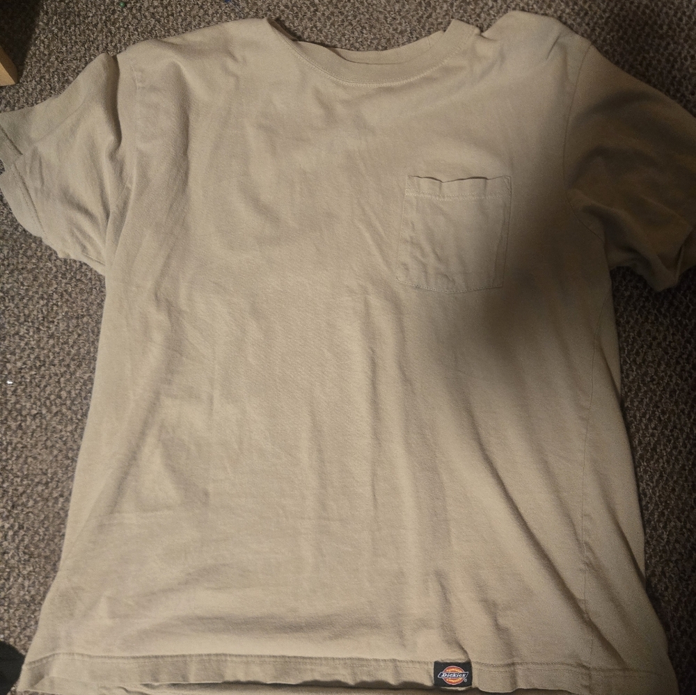 Dickies Beige Crew Neck Tee with Pocket